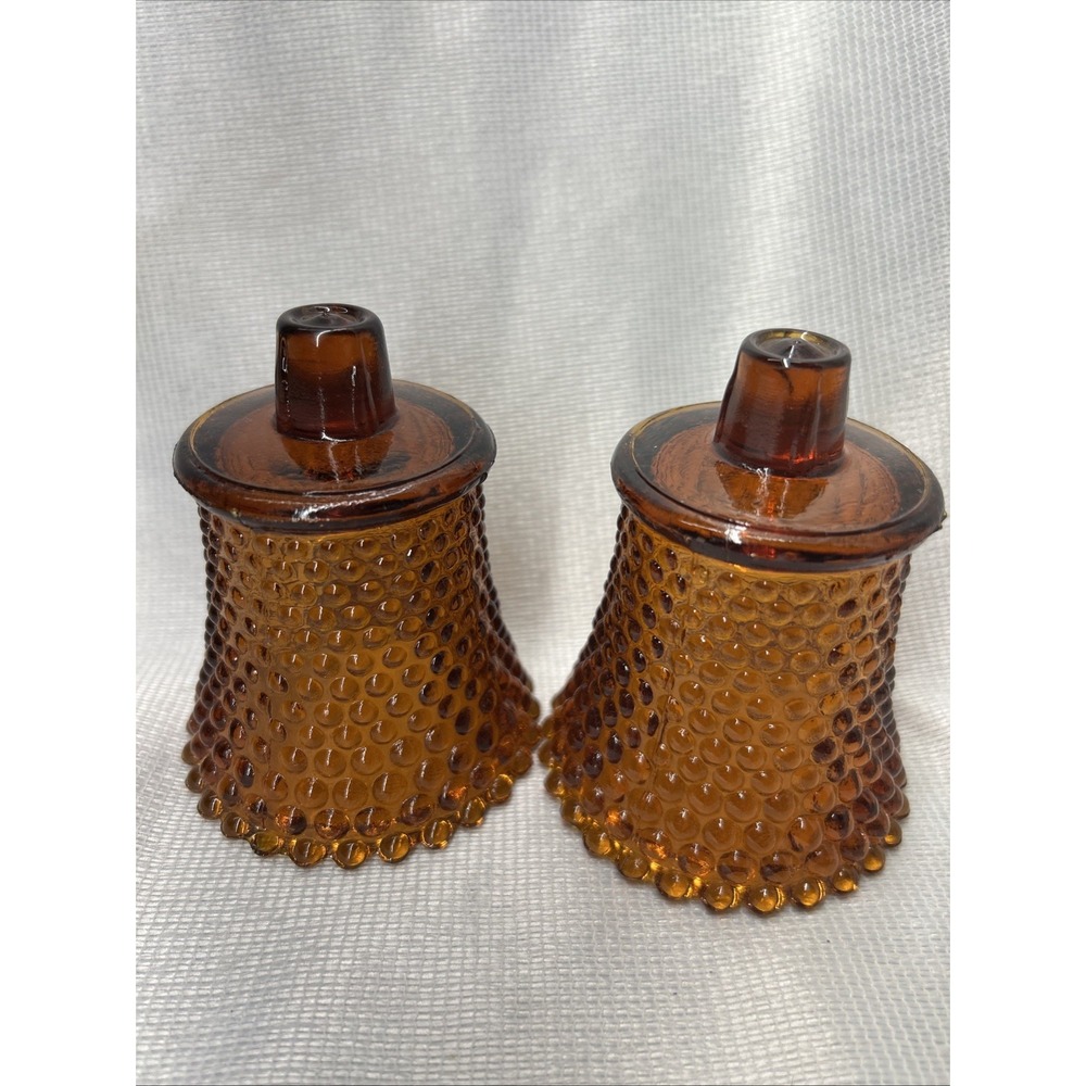 Amber Hobnail Peg Glass Votive Tea light Candle Holder Sconce Golden Yellow